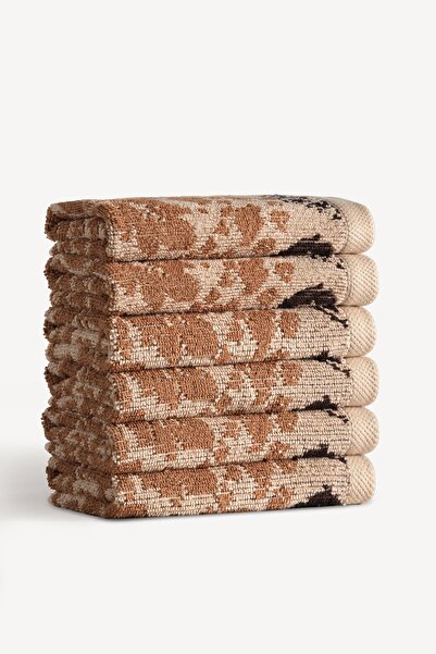 Cherx Матильда Нитка Фарбована 6-пакетний набір рушників для гостей Карамель 30x30