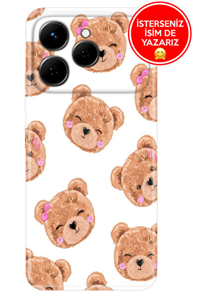 TECNO Spark 40 4G Kılıf Kamera Koruma Rubber Esnek Silikon Minnoş Ayıcık