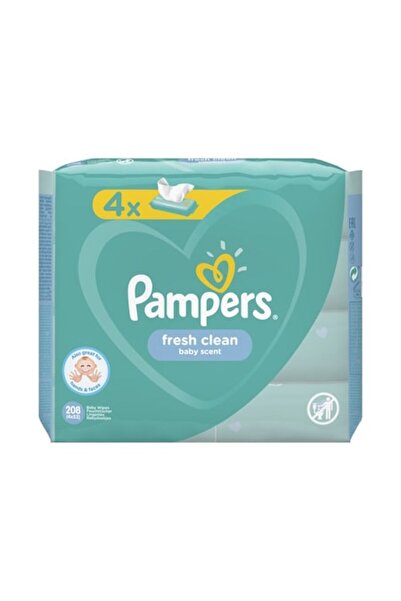 Pampers Fresh Clean wet wipes - set of 4 x 52 wipes, high absorbency