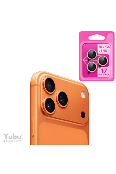 yubu واقي عدسة الكاميرا من حجر الألماس المتوافق مع هاتف iPhone 17 Pro Max / 1...