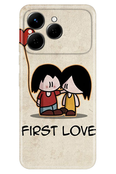 TECNO Spark 40 4G (KM5n) Kılıf Dekoratif Silikon Baskılı Kapak İlk Aşk