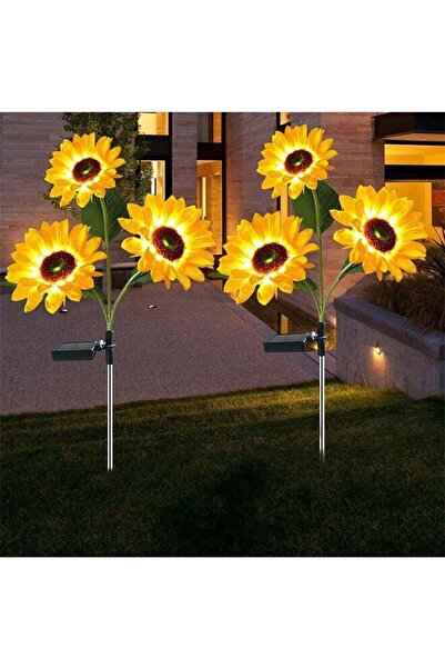 Generic 1 Set of 2 Solar Sunflower Decorative Lights, Adjustable, Warm White