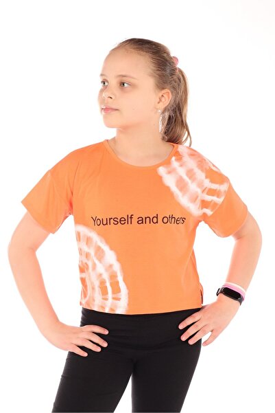 Toontoy Girl's Printed Crew Neck Short Sleeve T-Shirt