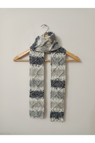 yaso shop Renk Geçişli İnce Örgü Atkı El Örgüsü Akrilik Ombre Şal