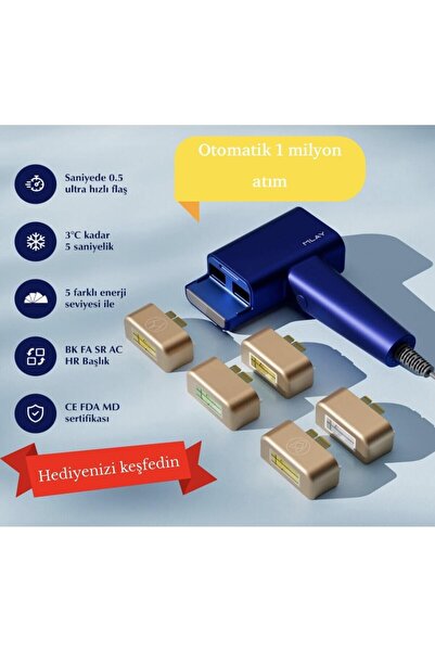 Mlay T16 BİR MİLYON ATIM (5 adet başlık) evde epilasyon buz lazer cihazı 17j