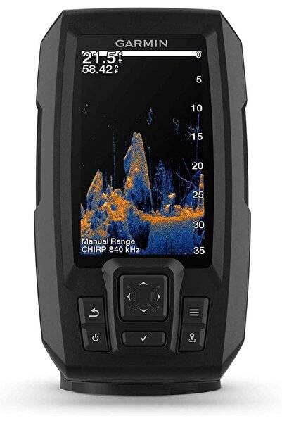 Garmin Striker Vivid 4cv, Kullanımı Kolay 4 inç Renkli Balık Bulucu ve Sonar Dönüştürücü, Canlı Tara
