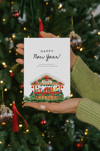 Lart du Leon Yılbaşı Tebrik Kartı - Christmas Market - Yeni Yıl Kartpostal