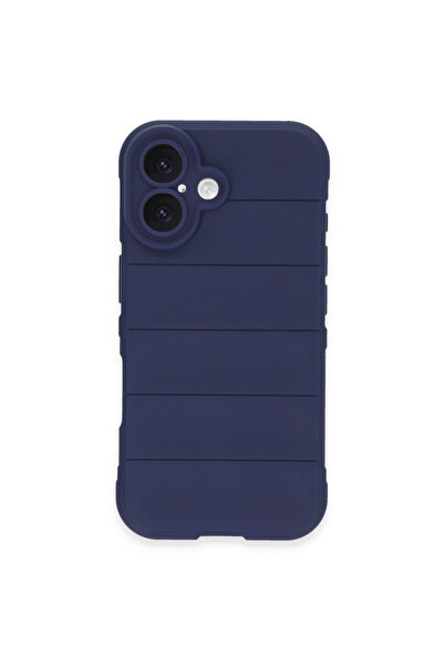 ceppark حافظة Newface لهاتف آيفون 16 بلس من السيليكون المثالي - أزرق داكن