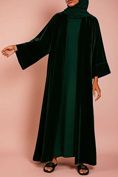 MayaCloset مخمل فاخر دافئ مع كيمونو نيدا و فيراس و عباية (مع بطانة داخلية) - ...