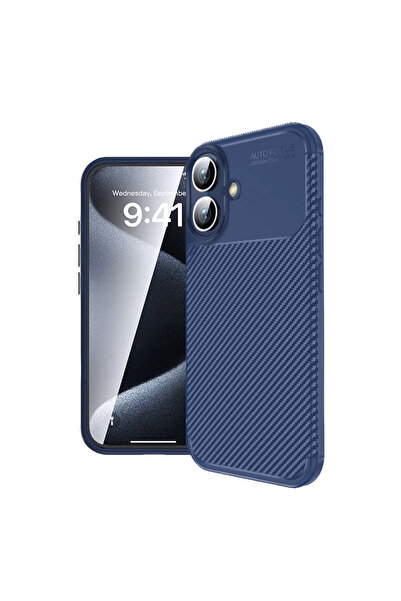 ceppark Newface iPhone 16 Plus Case Auto Focus Carbon Cover - Navy Blue