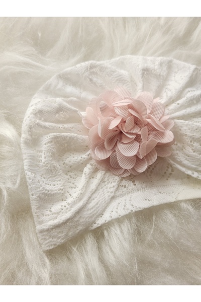 Cap & More 1-4 Yaş Tüllü Çiçekli Bebek Bonesi