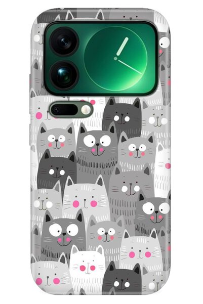 Cekuonline Xiaomi Mi 17 Pro Max Case Colorful Silicone Printed Tpu Cartoon Cats