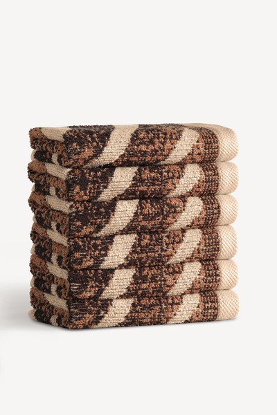 Cherx Набір з 6 гостьових рушників з фарбованою ниткою Pluma, карамель, 30x30