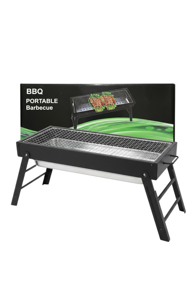 Generic Folding BBQ Grill, Stainless Steel, 58cm * 34cm * 23cm - Black