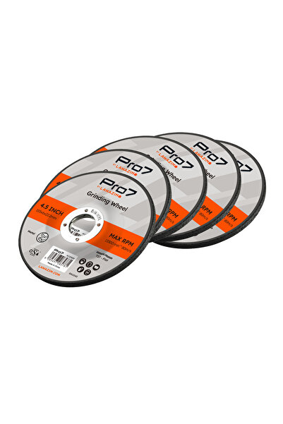 Lawazim قرص طحن Pro7، عبوة من 5 قطع، عجلة طحن زاوية مقاس 4.5 بوصة للمعادن