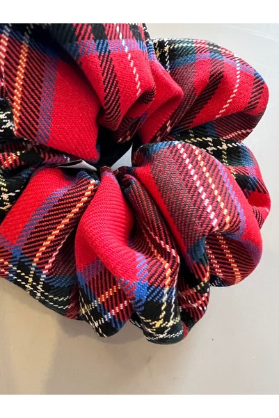 OIA Atelier 90's Plaid Retro Scrunchie Rubber Band Set of 2 Art
