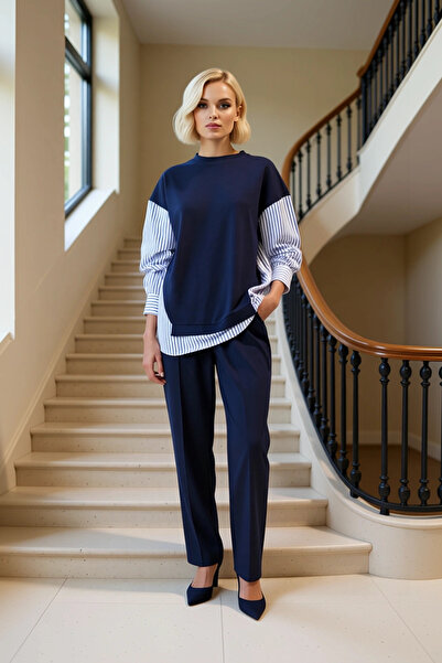 BENERLY Women's Bottom Top Oversized Relaxed Fit Knitted Sweatshirt and Wide ...