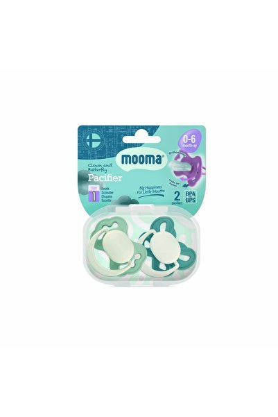 MOOMA PALYAÇO VE KELEBEK EMZİK NO:1 PASTEL MAVİ & NEHİR YEŞİLİ BPA & BPS İÇERMEZ, SAKLAMA KABI HEDİYELİ