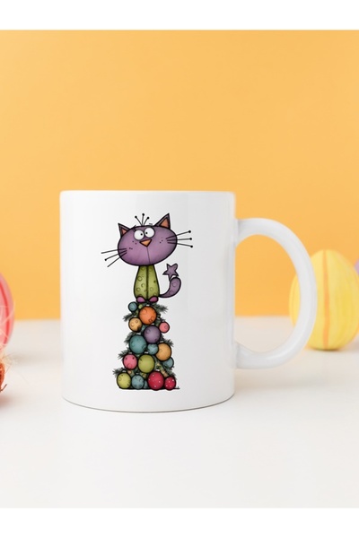 IŞILAY PROMOSYON كوب قهوة مضحك بتصميم قطط الكريسماس موديل 19