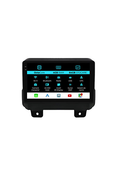 NavStore Dedicated Navigation Jeep Wrangler 4 (2018-2022), 2K, 4Gb Ram, 64Gb Storage, Carplay
