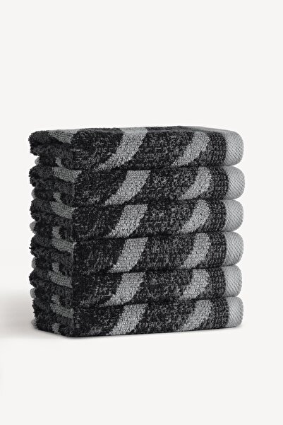 Cherx Набір з 6 гостьових рушників з фарбованою ниткою Pluma, антрацит, 30x30