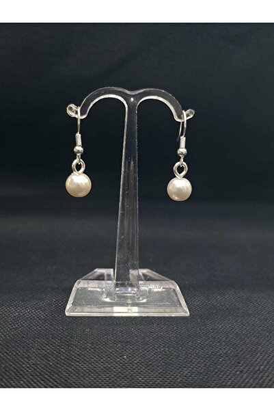 sarıyer silver Majorca Pearl Stylish Dangle Design 8 Mm. Measure Mallorca Pearl Steel Earrings