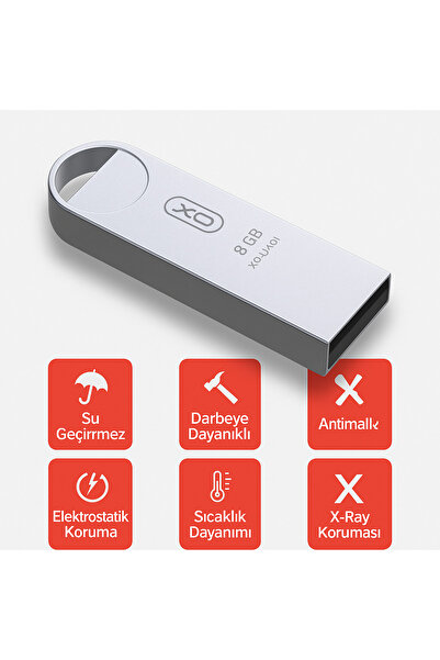 qasul Metal Body 8Gb USB Flash Drive – Waterproof, Shockproof, Antimagnetic