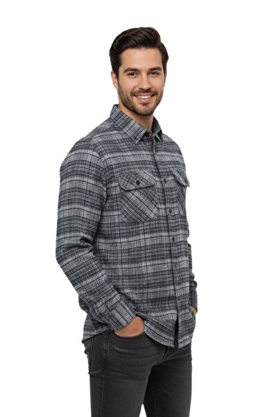wolente Men's Winter Double Pocket Flap Shirt Bgl-St04931