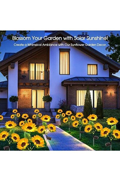 Generic 1 Set of 2 Solar Sunflower Decorative Lights, Adjustable, Warm White