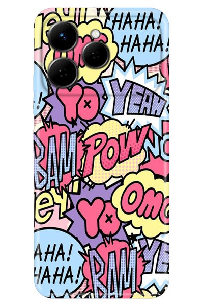 TECNO Spark 40 4g (Km5N) Case Colorful Silicone Printed Tpu Hahaha Big