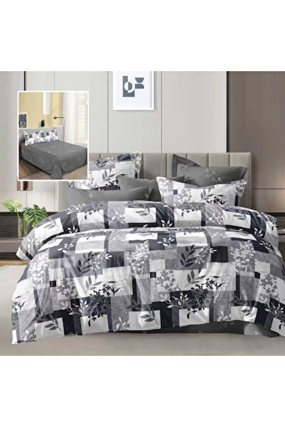 NufJoy Policotton 4-piece Double Bedding Set (230x250,200x230,50x70) Grey Puzzle