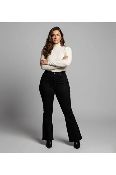 LİYACA Plus Size Flared Lycra Jeans