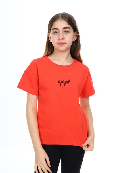 Toontoy Tricou cu mânecă scurtă pentru fete cu imprimeu guler rotund