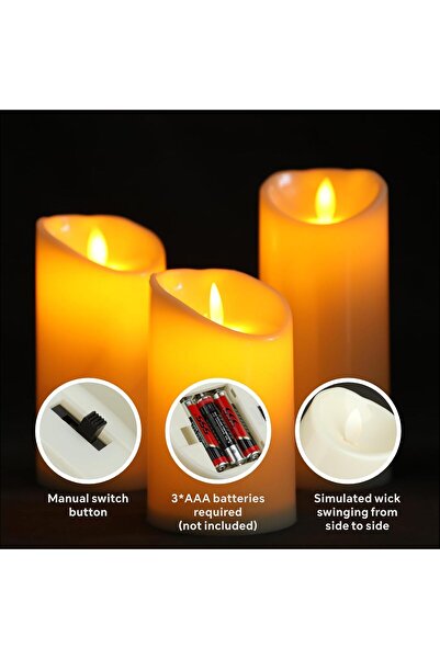 Baytion LED Flameless Candles - Battery Operated Flickering Candle Lights (5 PCS, Ivory)