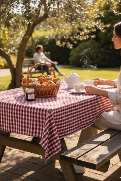 Sofline 100% Cotton Checkered Table Cloth (170X170 cm) | Pötikare Picnic Mat