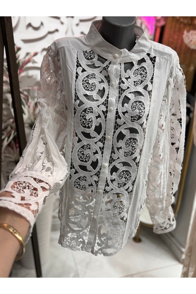 ŞEHRAZAT BUTİK Lace Buttoned Design Stylish Shirt