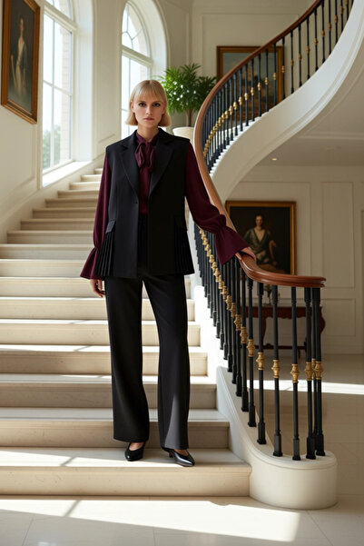 BENERLY سترة نسائية طويلة مطوية ومفصلة الصنع، ذات مظهر احترافي واستخدام مريح