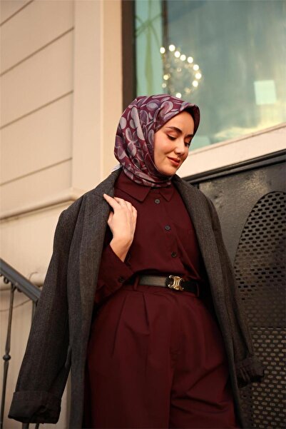 Silk Home Μεταξωτό μαντήλι από μετάξι με σχέδιο κερασιού και χαμομήλι 90x90