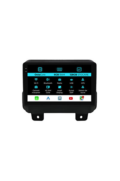 NavStore Dedicated Navigation Jeep Wrangler 4 (2018-2022), 9Inch, 6Gb Ram, 128Gb Storage, Carplay