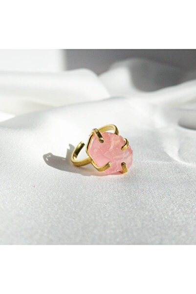 Moonlight Jewelry Gold Cherry Flower Adjustable Ring – Rose Quartz