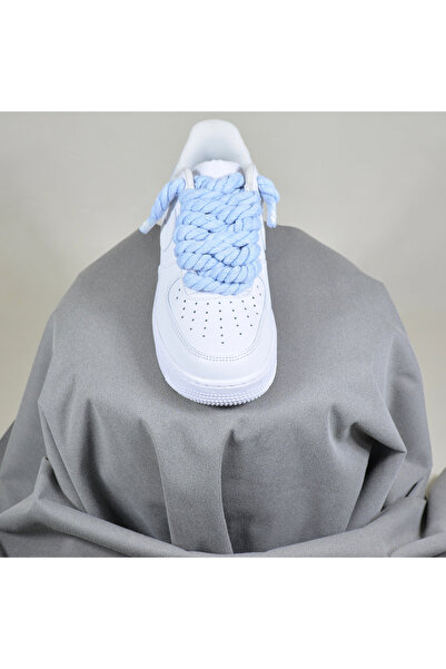 Nike Pantofi Sport Air Force 1 Low Custom Rope Laces Baby-blue Siret gros albastru