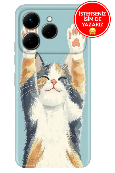 TECNO Spark 40 4G Kılıf A Kalite Baskılı Art Silikon Eller Yukarı