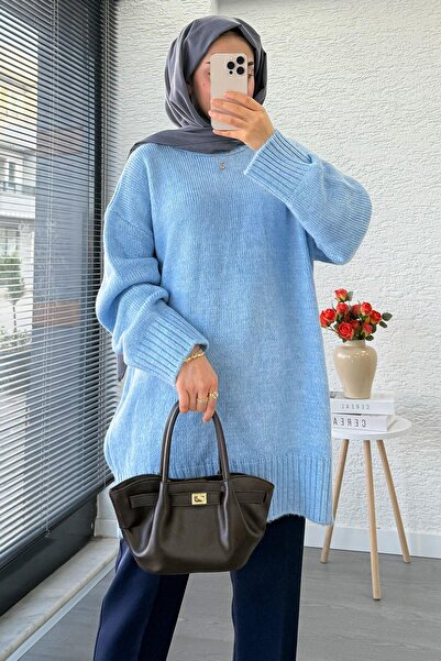 MELEK ARAZ Πουλόβερ Basic oversized Knitwear – Μπλε