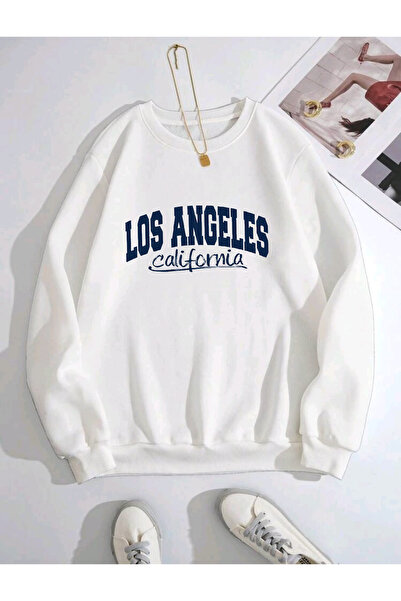 BY CAESAR سترة لوس أنجلوس كاليفورنيا بياقة دائرية