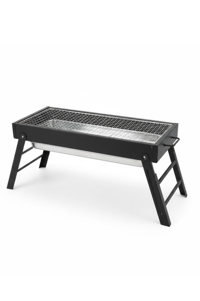 Generic Folding BBQ Grill, Stainless Steel, 58cm * 34cm * 23cm - Black