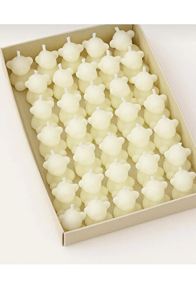 Tatlı Sebep Beyaz Mini Ayıcık Mum 30’lu – Süs Mum – Sevimli Dekoratif Hediyelik