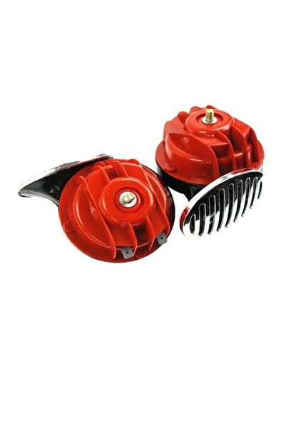 OEM Set de 2 claxoane tip claxon cu releu, 24V, roșu, cu suport de montare