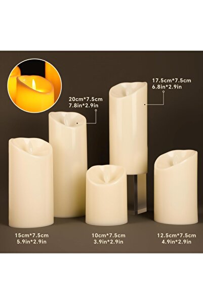 Baytion LED Flameless Candles - Battery Operated Flickering Candle Lights (5 PCS, Ivory)