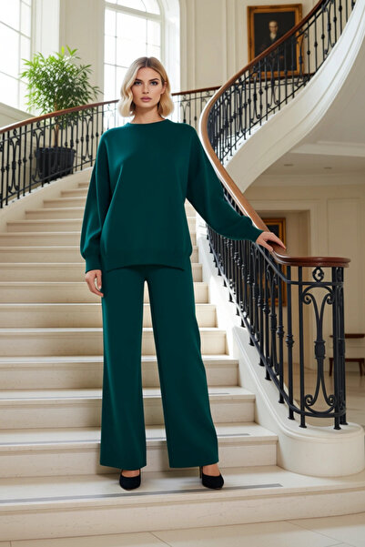 BENERLY Women's Bottom Top Solid Color Crew Neck Off-Shoulder Long Sleeve Ove...