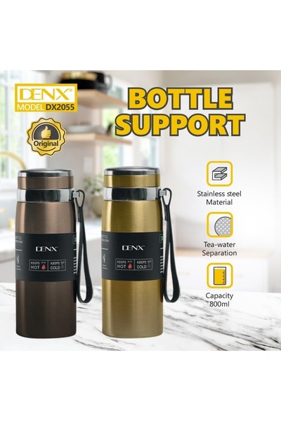 Generic DENX 800ml Stainless Steel Vacuum Insulated Water Bottle, Hot & Cold Thermos Flask, DX2055